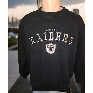 NFL Raiders Football Sweatshirt Sz Med Black Pullover Long Sleeve